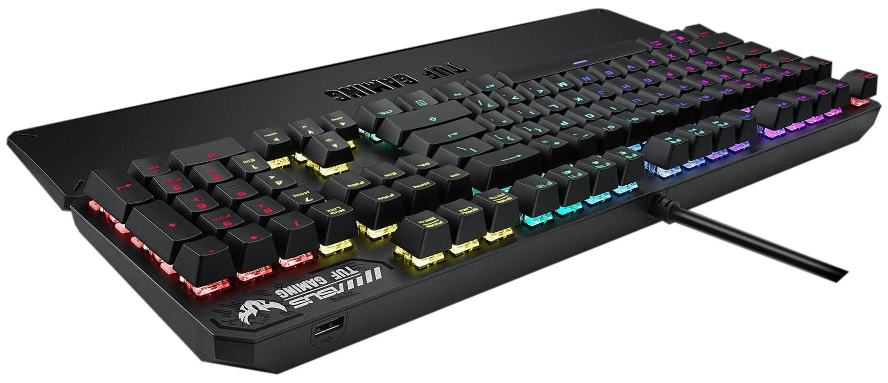 Картинка Клавиатура ASUS TUF Gaming K3 Kailh Red USB RU RGB Black (90MP01Q0-BKRA00)
