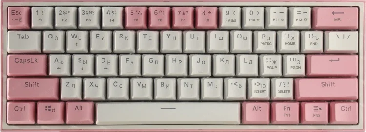 Фото Клавиатура REDRAGON Fizz радужный White-Pink