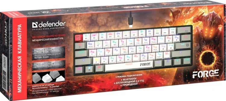 Фотография Клавиатура DEFENDER Forge GK-345 White