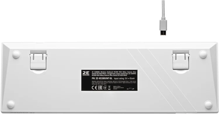 Клавиатура 2E GAMING KG380 RGB 68key Gateron Blue Switch BT/USB White Ukr (2E-KG380UWT-BL) Казахстан