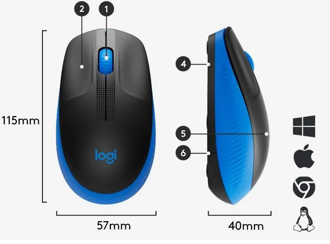Картинка Мышь LOGITECH M190 Blue (910-005907)