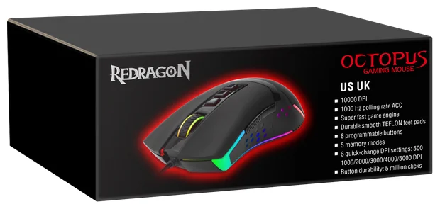 Мышь REDRAGON Octopus Black Казахстан