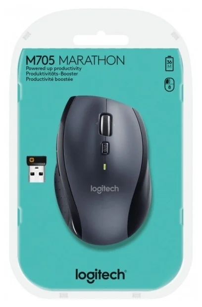 Цена Мышь LOGITECH M705 Wireless laser (910-001949) Black-Gray