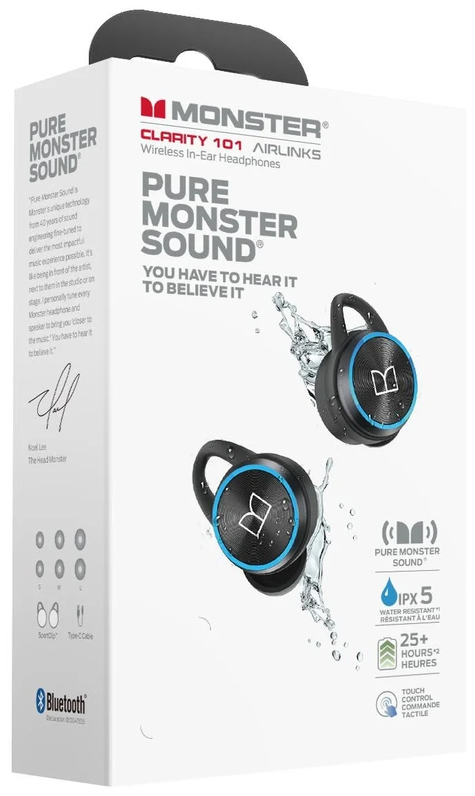 Купить Наушники MONSTER Clarity 101 Pro AirLinks Earphone (Black) MH22003