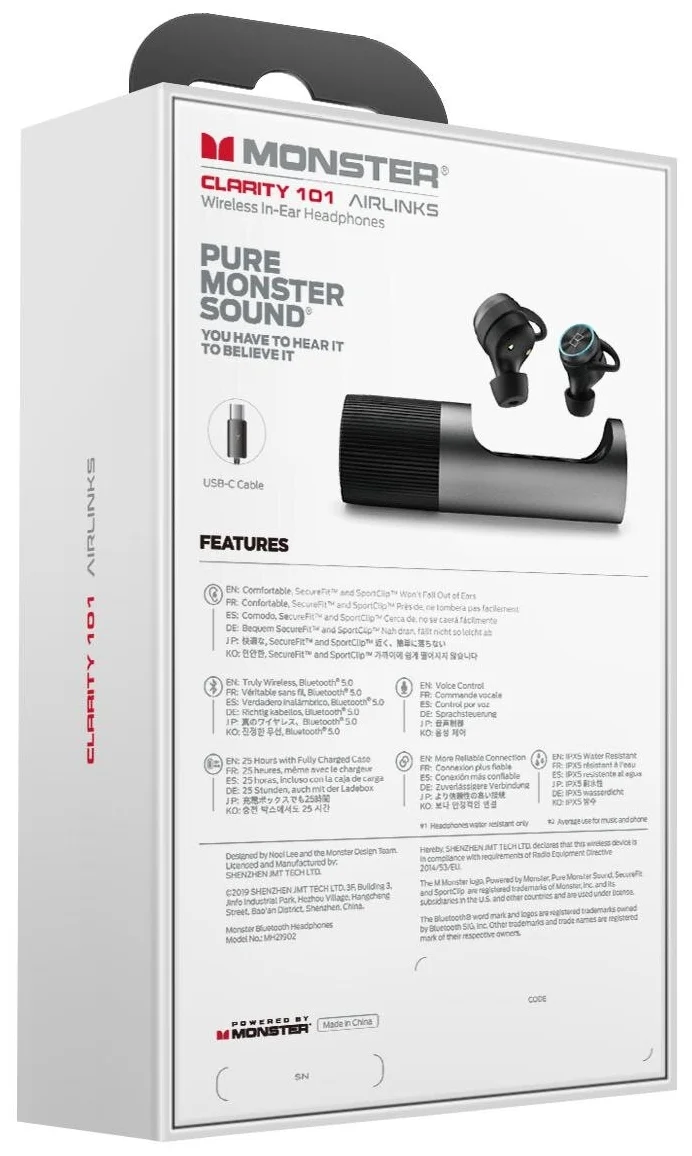 Наушники MONSTER Clarity 101 Pro AirLinks Earphone (Black) MH22003 заказать