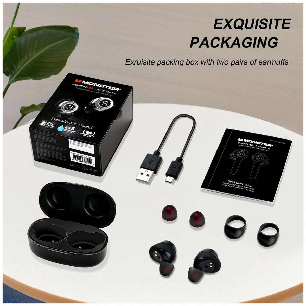 Купить Наушники MONSTER Achieve 100 AirLinks Earphone (Black) MH11901(B)