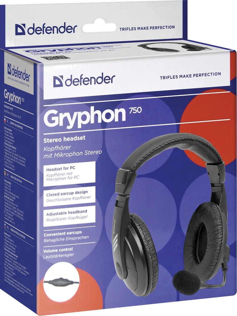 Картинка Наушники DEFENDER Gryphon 750 Black