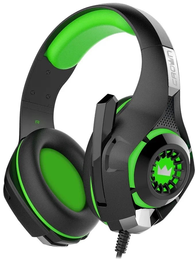 Фото Гарнитура CROWN CMGH-101T Black&green