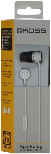 Фото Наушники KOSS Spark Plug VCw Noise Isolating White