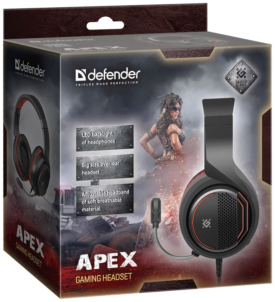 Наушники DEFENDER Apex Black-Red Казахстан