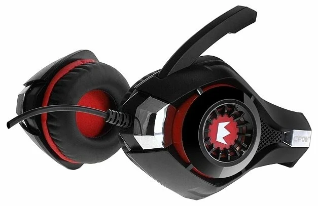 Картинка Гарнитура CROWN CMGH-101T Black&red