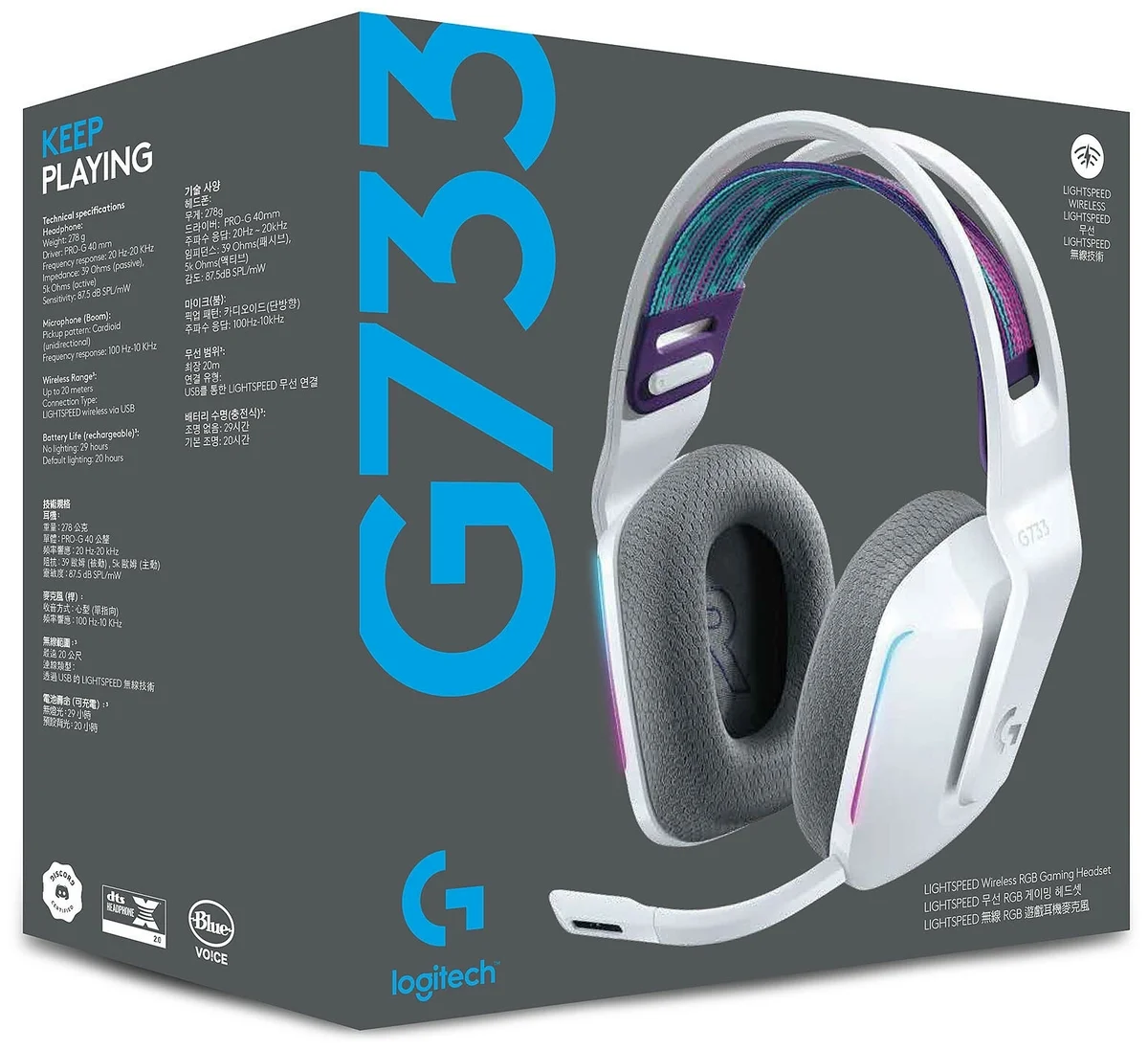 Цена Гарнитура LOGITECH G733 LIGHTSPEED White (981-000883)