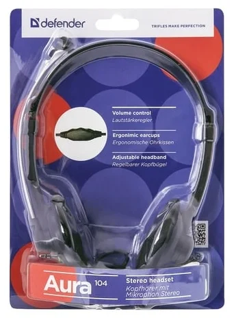 Картинка Наушники DEFENDER Aura HN-104 Black