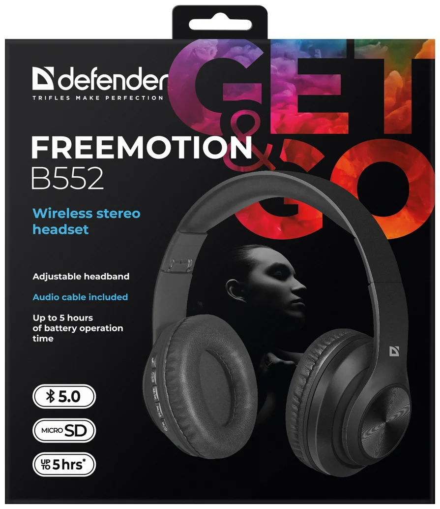 Купить Наушники DEFENDER FreeMotion B552 Black BT