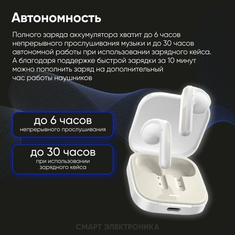 Цена Наушники XIAOMI Redmi Buds 6 Active White
