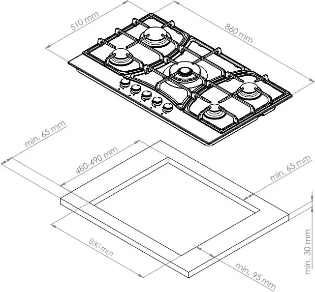 Купить Варочная поверхность KUPPERSBERG FS 903 C Bronze