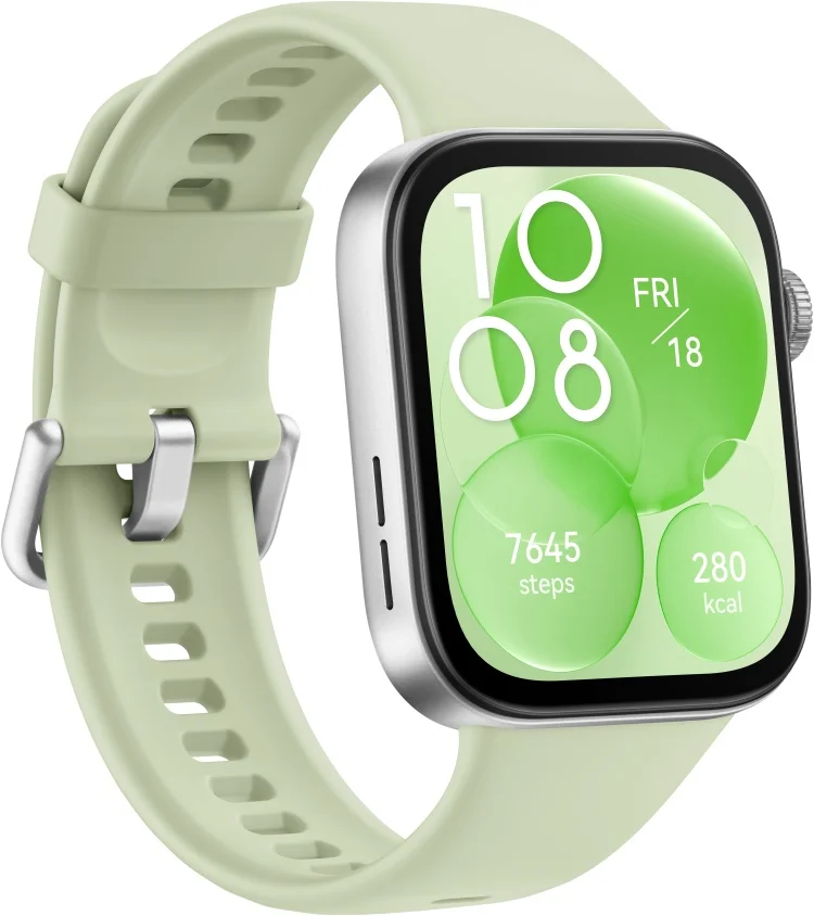 Картинка Смарт-часы HUAWEI Watch Fit 3 Green Fluoroelastomer Strap (SLO-B09, 55020CGD)