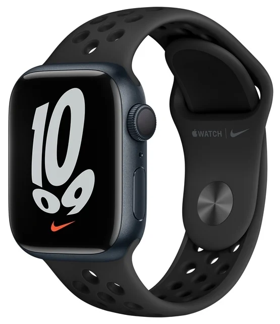 Смарт-часы Apple Watch Series 7 GPS 41mm black nike sport band MKN43