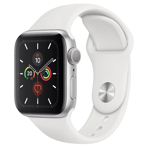 Смарт-часы APPLE Watch Series 5 GPS 44mm Silver Aluminium Case with White Sport Band