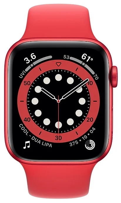 Фото Смарт-часы APPLE Watch Series 6 44mm Red Case/Red Sport Band A2292 (M00M3LL)