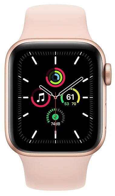 Фото Смарт-часы APPLE Watch SE GPS 40mm A2351 Gold Aluminium Case/Pink Sand Sport Band (MYDN2GK)