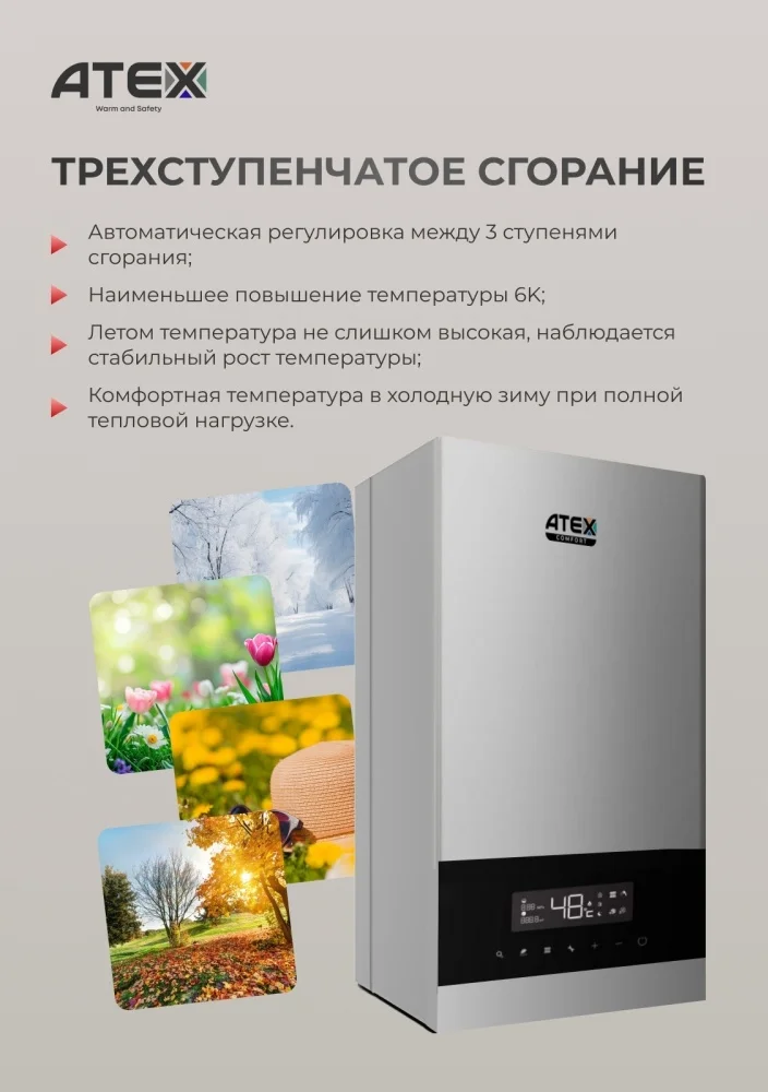 Фотография Газовый котел ATEX Comfort 24B5A + ДЫМОХОД