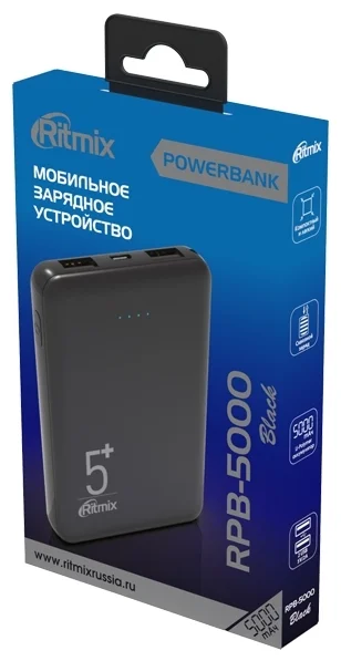 Фото Power Bank RITMIX RPB-5000 Black