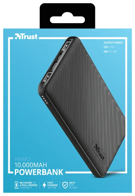 Цена Power Bank TRUST PRIMO Ultra-thin 10000 Black