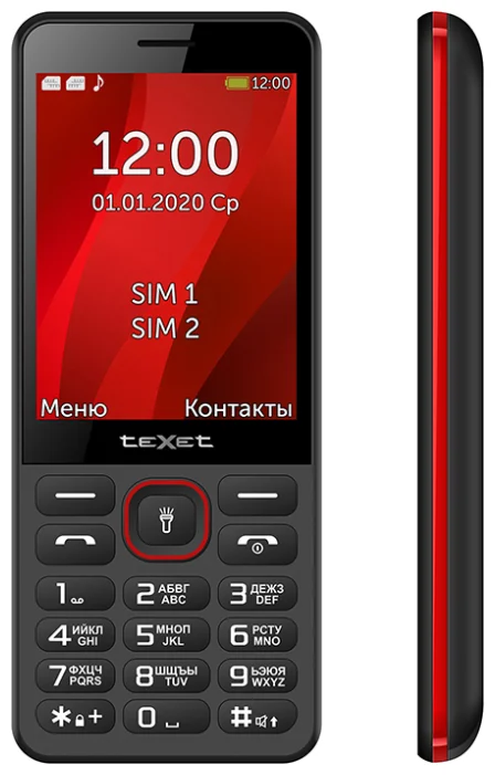 Мобильный телефон TEXET TM-309 Black-Red