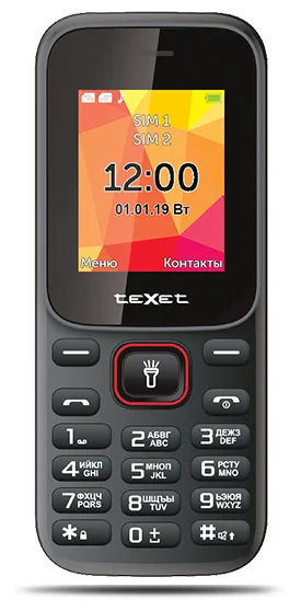 Мобильный телефон TEXET TM-124 Black-Red