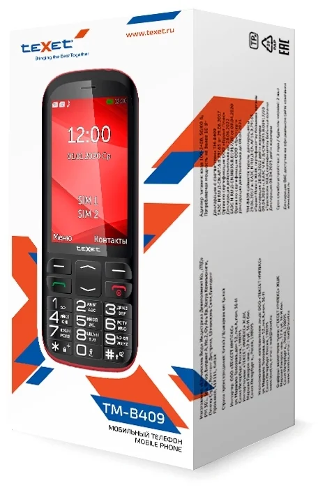 Купить Мобильный телефон TEXET TM-B409 Black-Red