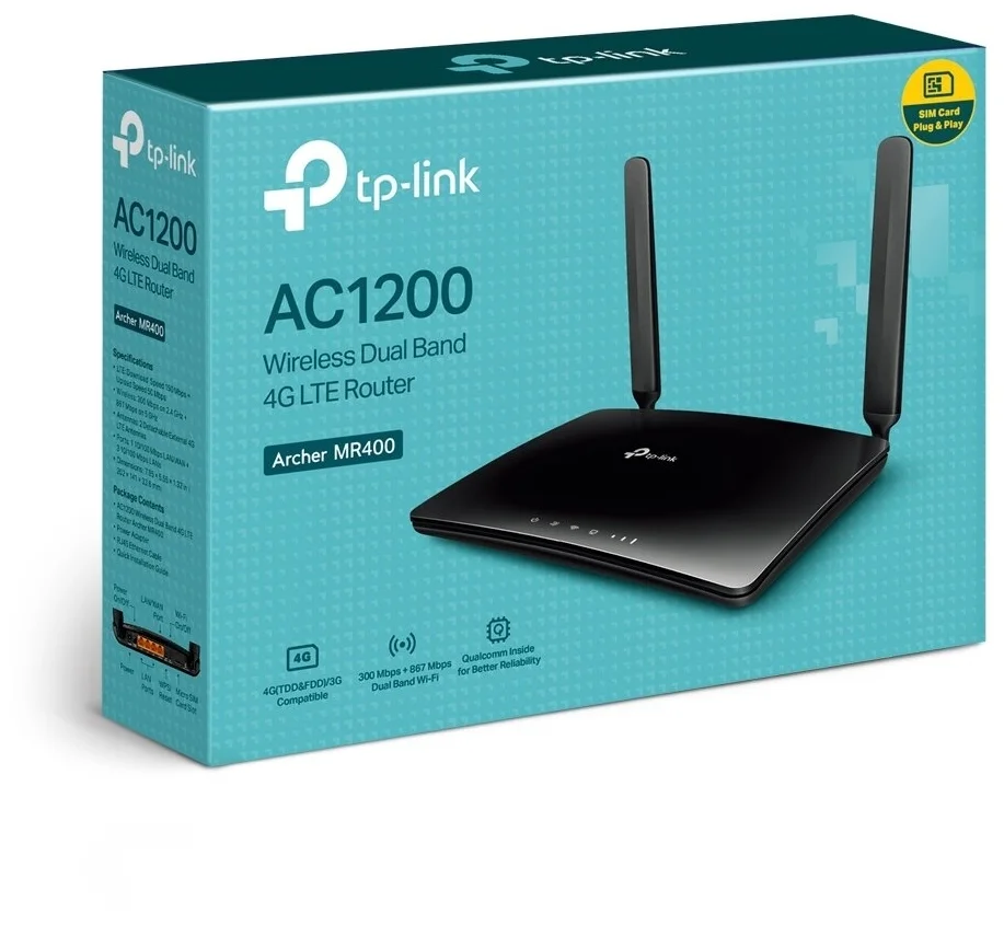 Картинка Маршрутизатор TP-LINK Archer MR400 AC1200