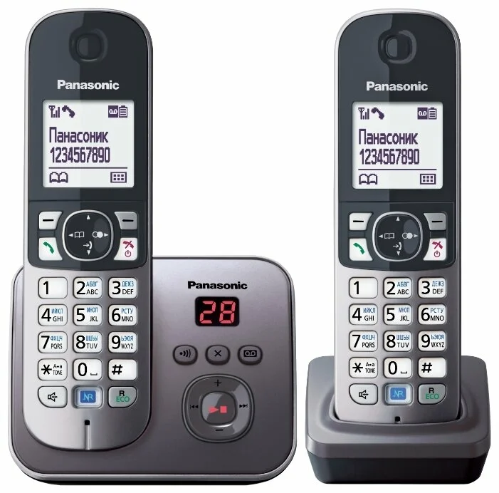 Радиотелефон PANASONIC KX-TG6822RUM Black-Silver