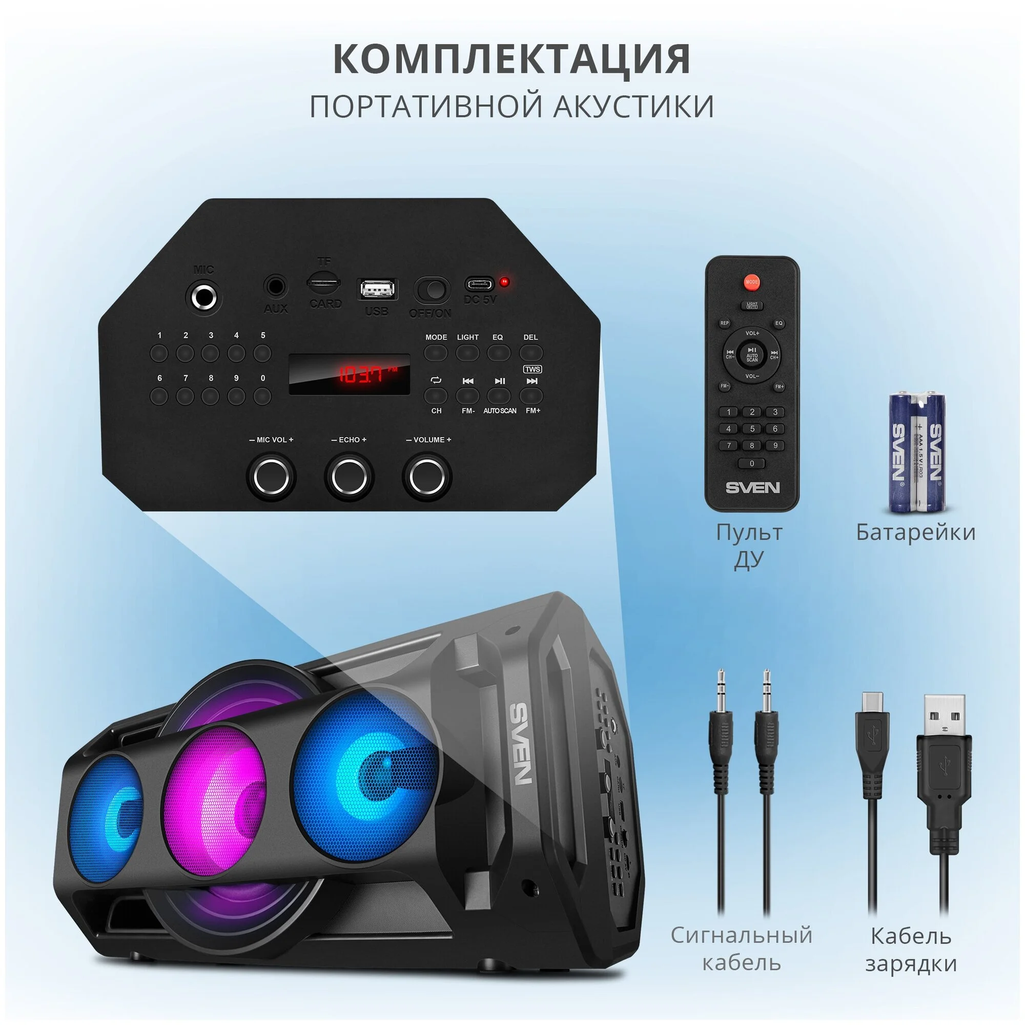 Картинка Портативная акустика SVEN PS-680 Black (SV-020187)