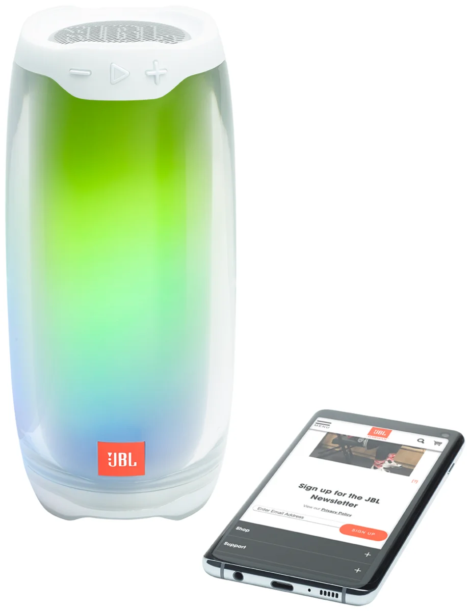 Картинка Портативная акустика JBL PULSE 4 White (JBLPULSE4WHT)