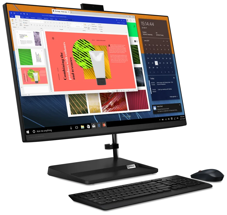 Фото Моноблок LENOVO F0FY001HRK IdeaCentre AIO 3 27ALC6 27'' FHD (1920 x 1080) IPS/AMD Ryzen 3 5300U 2,6Ghz Quad/8GB/512GB/Integrated/Wi-Fi 6/BT5.0/5MP Camera/USB mouse+keyboard/DOS/1Y/Black