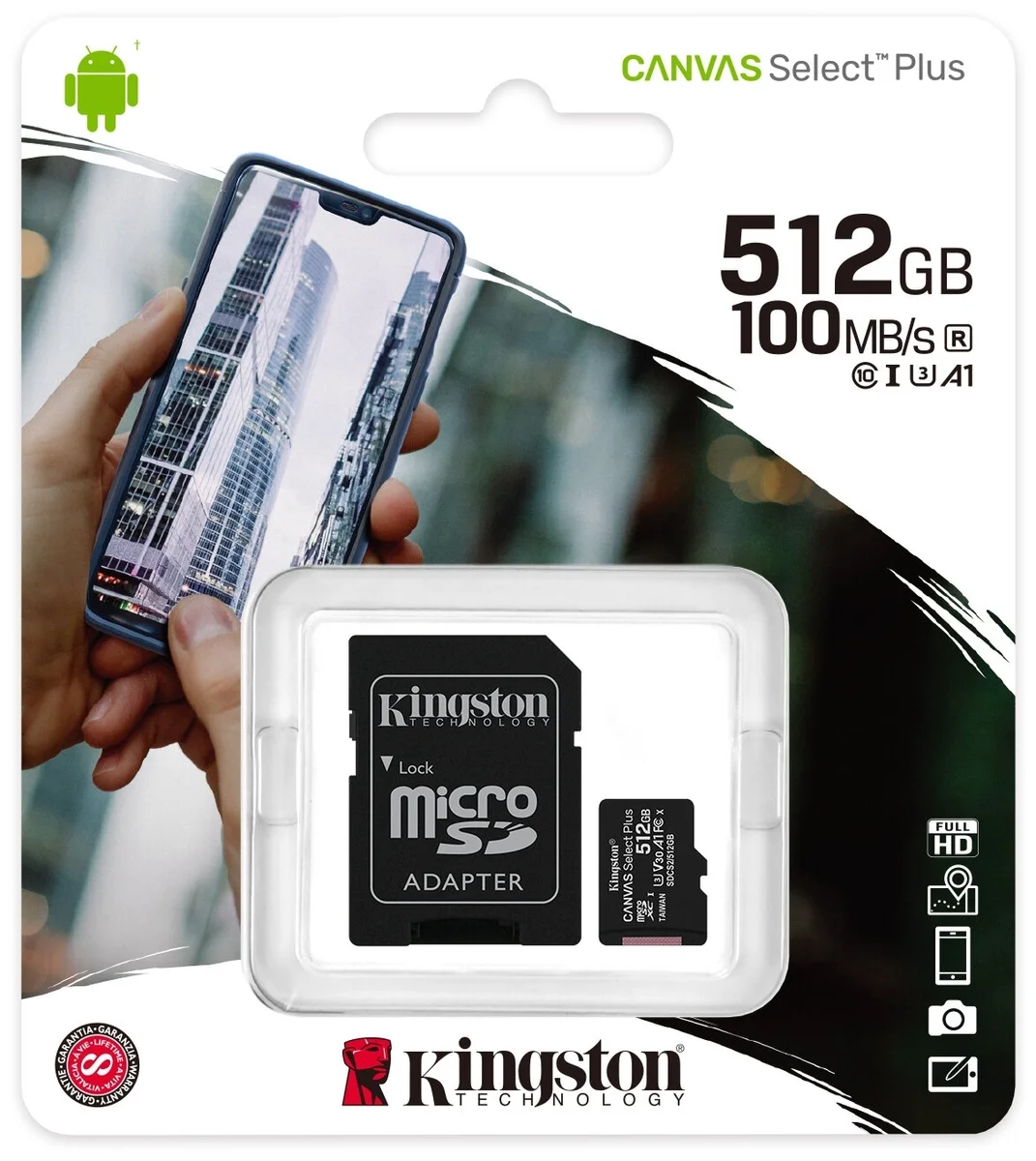 Фотография Карта памяти KINGSTON SDCS2/512Gb with adapter