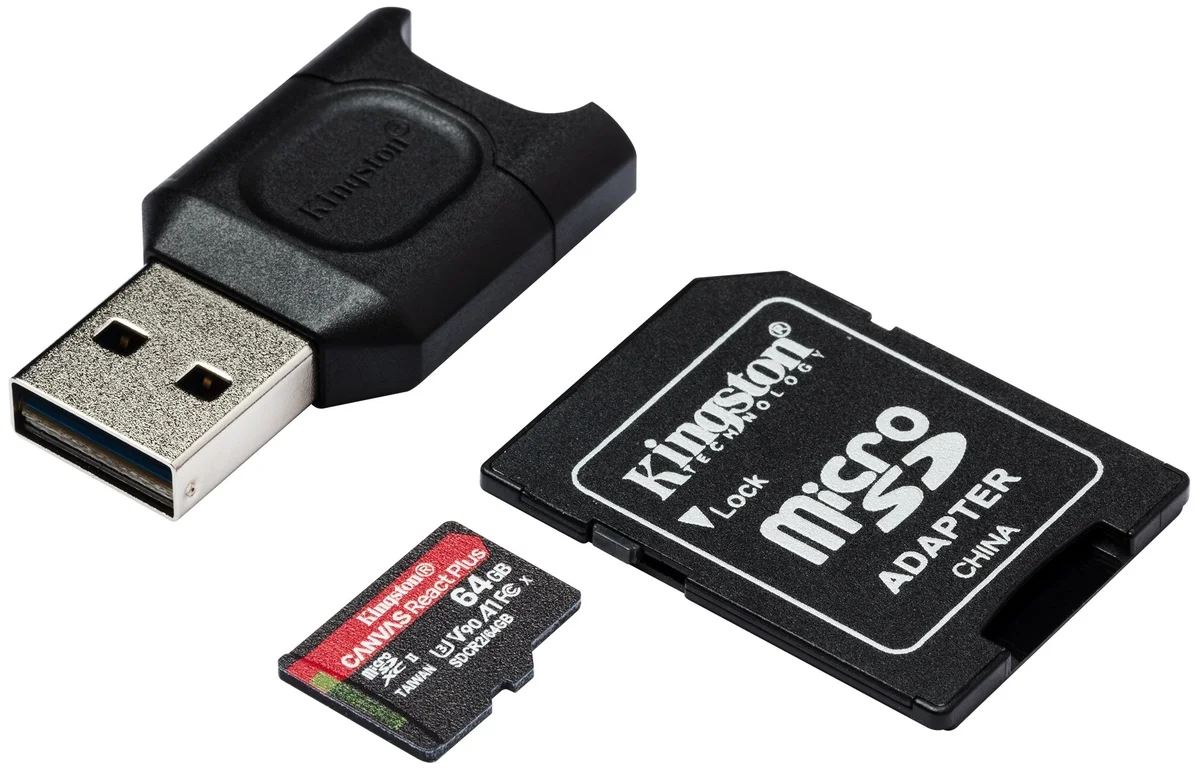 Фото Карта памяти KINGSTON MLPMR2/64GB Class 10 + adapter SD + USB adapter