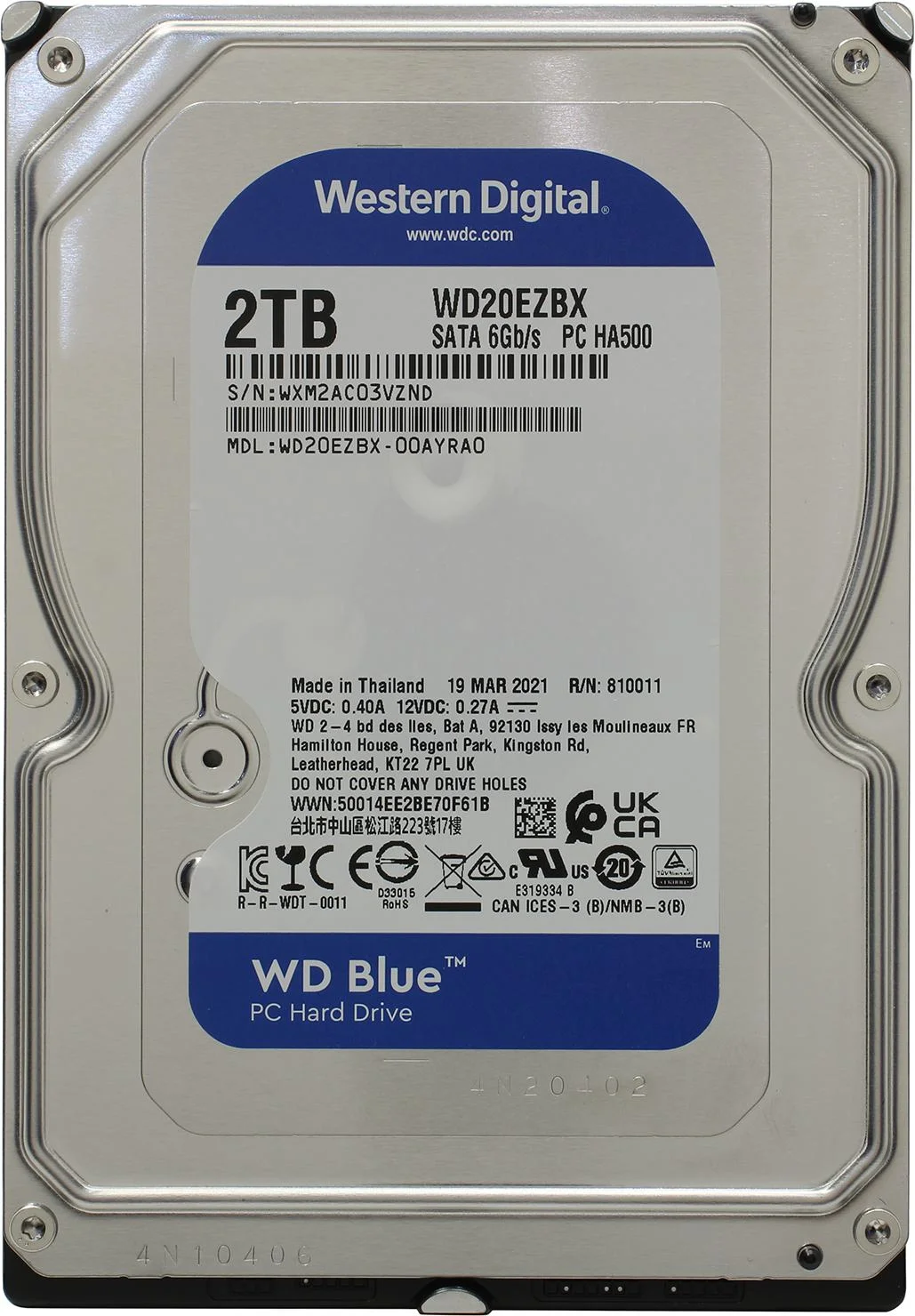 Жесткий диск HDD Western Digital Blue WD20EZBX