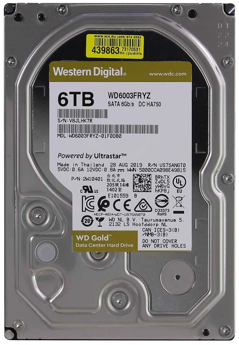 Фото Жесткий диск HDD Western Digital WD6003FRYZ