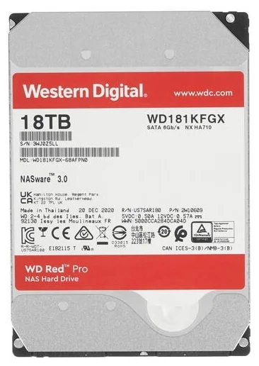 Фото Жесткий диск HDD Western Digital Red PRO WD181KFGX