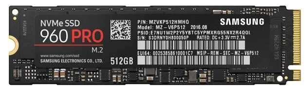 Жесткий диск SSD SAMSUNG 960 PRO MZ-V6P512BW 512 Gb