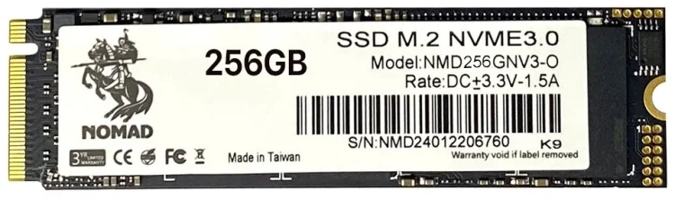 Фото Жесткий диск SSD NOMAD 256GB M.2 2280 PCIe3.0 NVMe (NMD256GNV3-O)