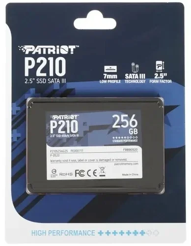 Цена Жесткий диск SSD PATRIOT P210S256G25