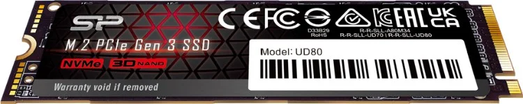Фотография Жесткий диск SSD SILICON POWER UD80 SP02KGBP34UD8005 PCIe 3.0 x4 NVMe 1.3