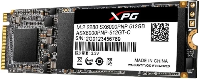 Фото Твердотельный накопитель SSD ADATA XPG SX6000PNP 512GB M.2 ASX6000PNP-512GT-C