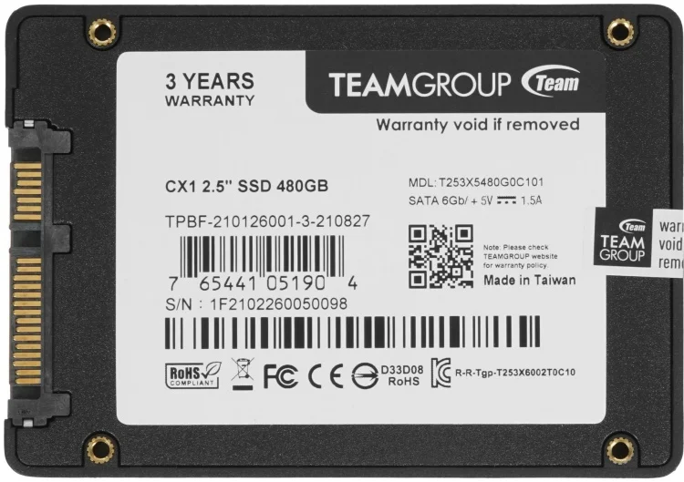 Фото Жесткий диск SSD Team Group CX1 T253X5480G0C101