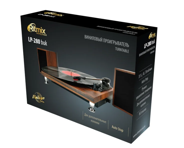 Фотография Проигрыватель виниловый RITMIX LP-280 Dark Wood