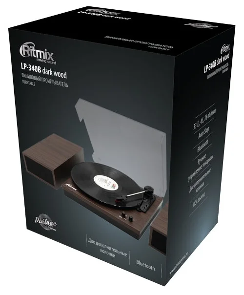 Картинка Проигрыватель виниловый RITMIX LP-340B Dark Wood