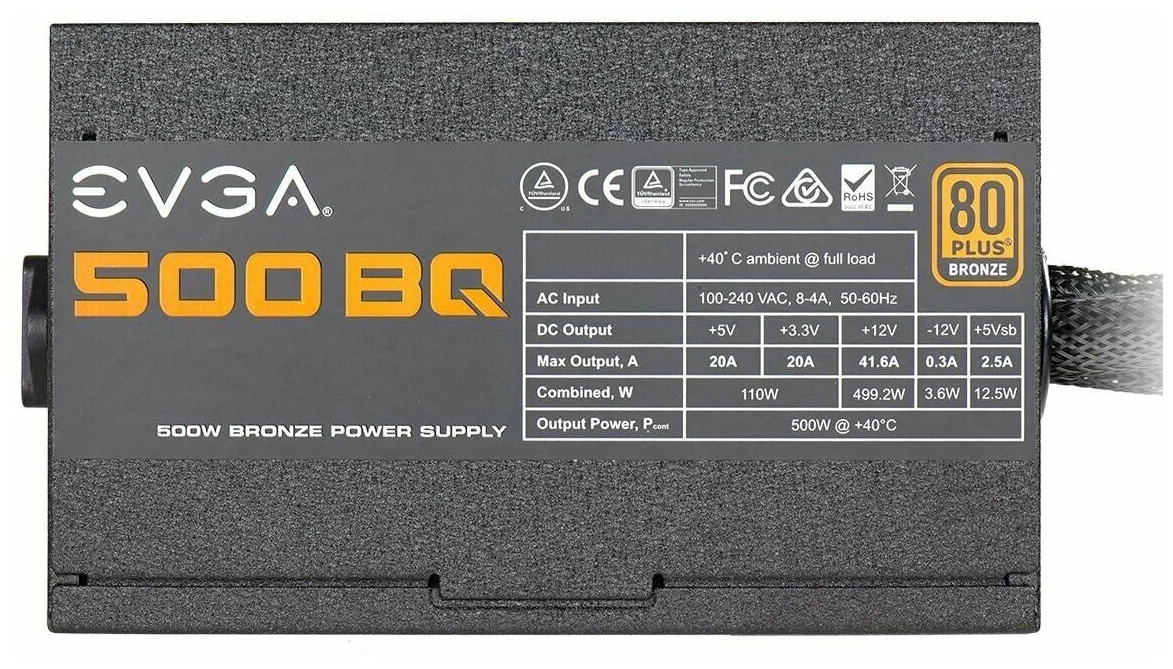 Фотография Блок питания EVGA 500 BQ 110-BQ-0500-K2